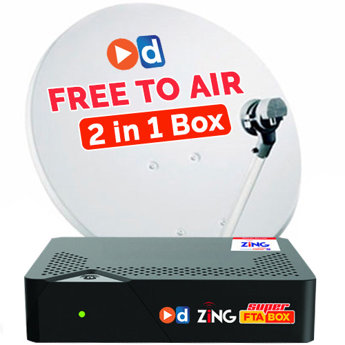 DD Free Dish DD Free Dish Complete Connection – Box, Dish & Installation, No Monthly Recharge