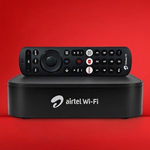 Airtel Xstream Fiber WiFi connection with IPTV set top box and OTT apps unlimited broadband