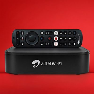 Airtel Xstream Fiber WiFi connection with IPTV set top box and OTT apps unlimited broadband