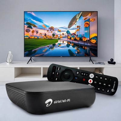 Airtel Black Xstream Fiber Combo with 4K Android Set Top Box, WiFi Router and Premium OTT Apps – New Connection Offer